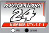 PRINTED NUMBER SET T-1